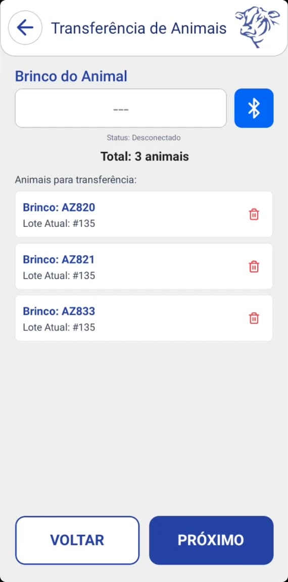 Tela 1 do app de coleta de dados BeefSystem