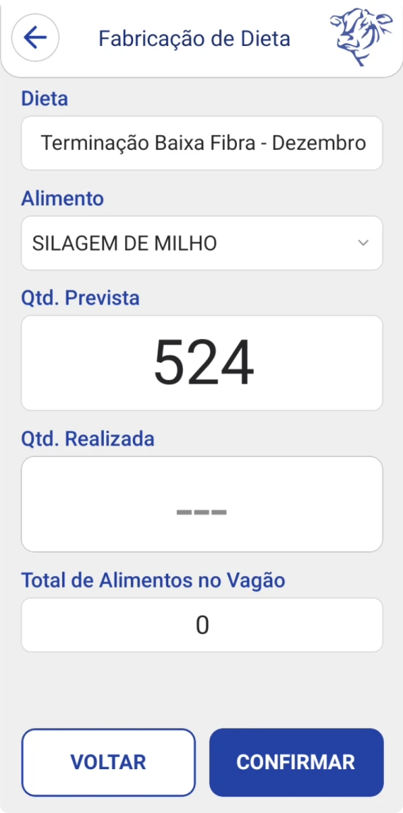 Tela 3 do app de coleta de dados BeefSystem